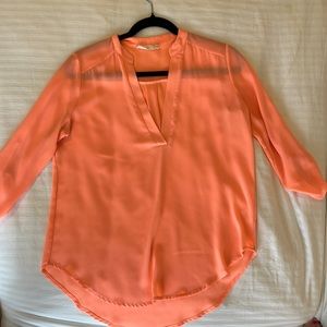Lush orange 3/4 sleeve blouse. No rips, stains or holes. Good condition.